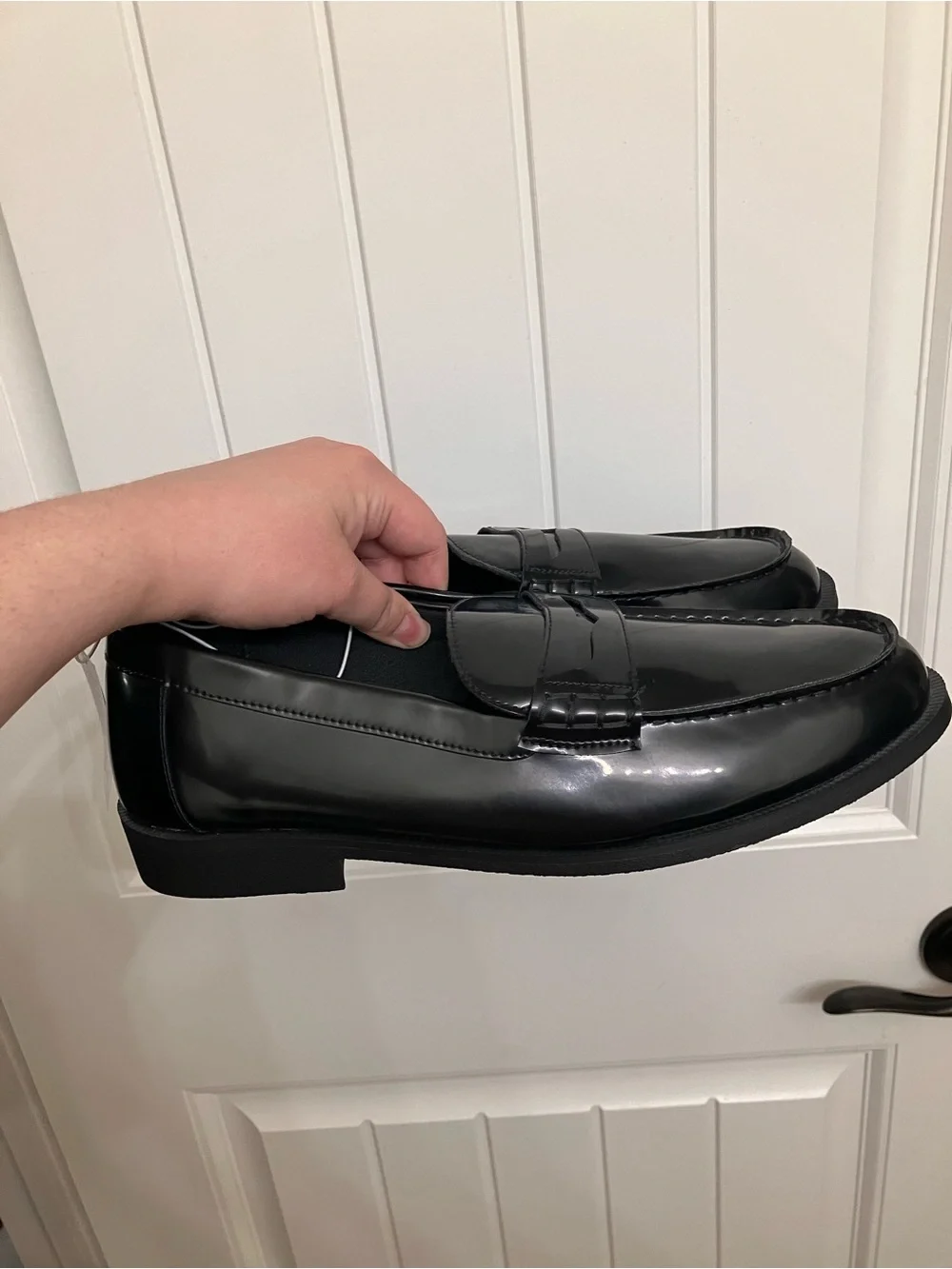 Old Navy Black Glossy Penny Loafers for Men